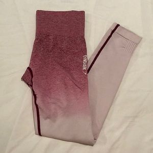 Original beet red ombré GYMSHARK legging, SMALL